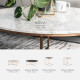 NOVA Natural Marble Coffee Table W50, White NOVA Natural Marble Coffee Table W50, White